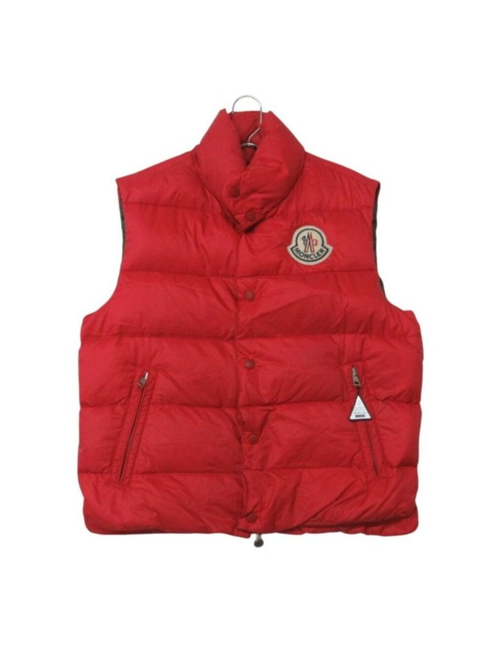 Moncler Down Vest Big Logo Patch Tibet Outer Zip Up Red